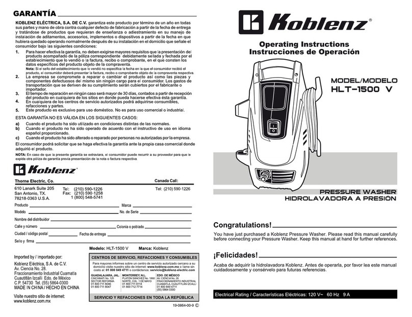 Koblenz HLT-1500 V operating instructions