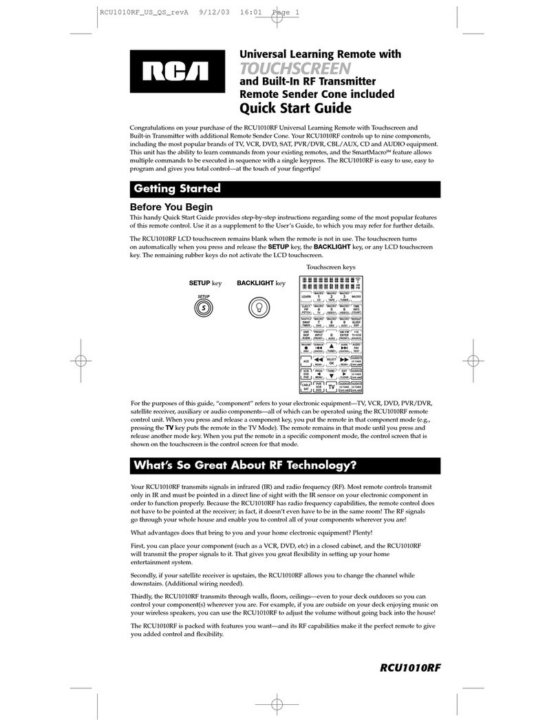 RCA RCU1010RF User manual