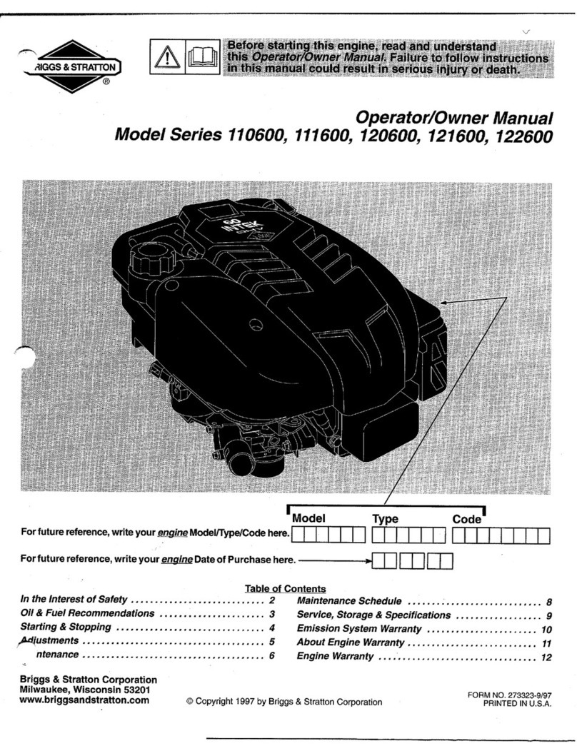 Briggs & Stratton 110600 series owner's manual Briggs & Stratton 110600 series owner's manual