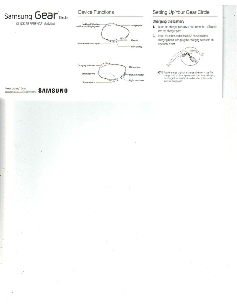 Samsung gear circle Quick reference manual Samsung gear circle Quick reference manual