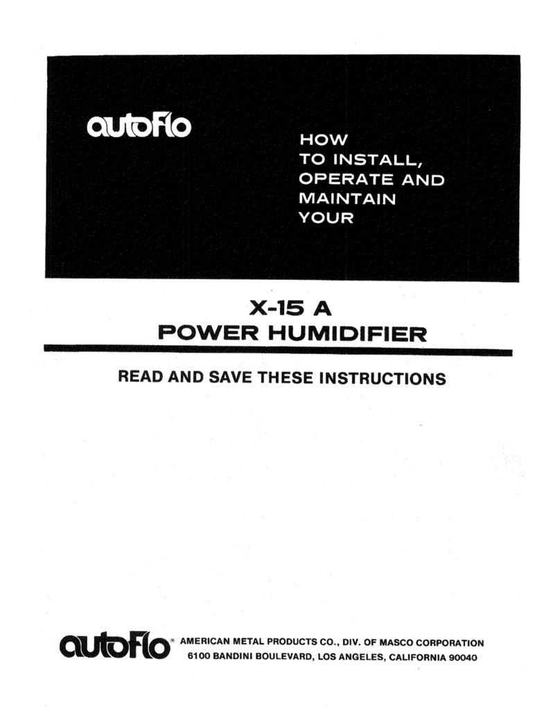 AutoFlo X-15 A User manual