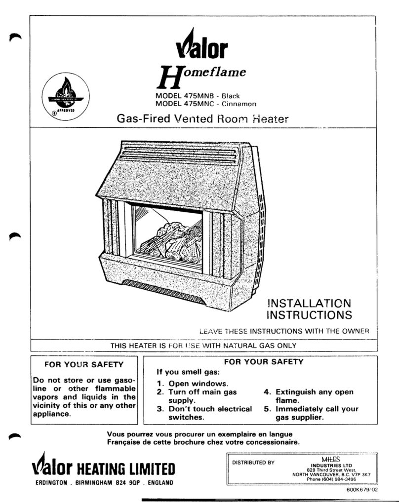 Valor Homeflame 475MNB User manual Valor Homeflame 475MNB User manual