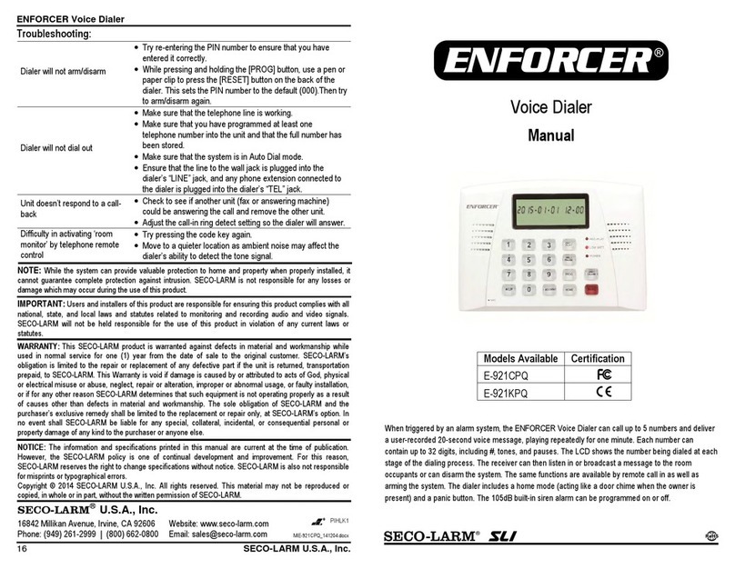 SECO-LARM Enforcer E-921CPQ manual