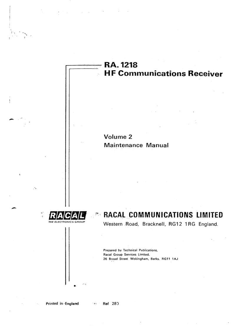 Racal Instruments RA.1218 Maintenance manual