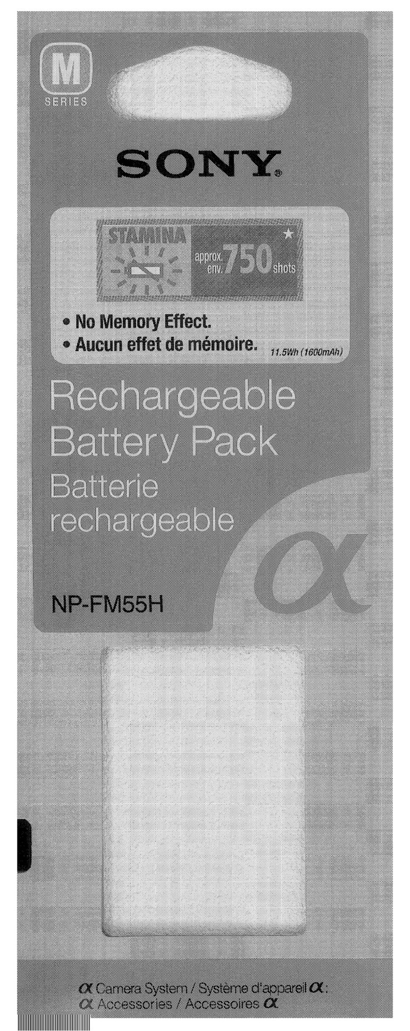 Sony NP-FM55H operating instructions