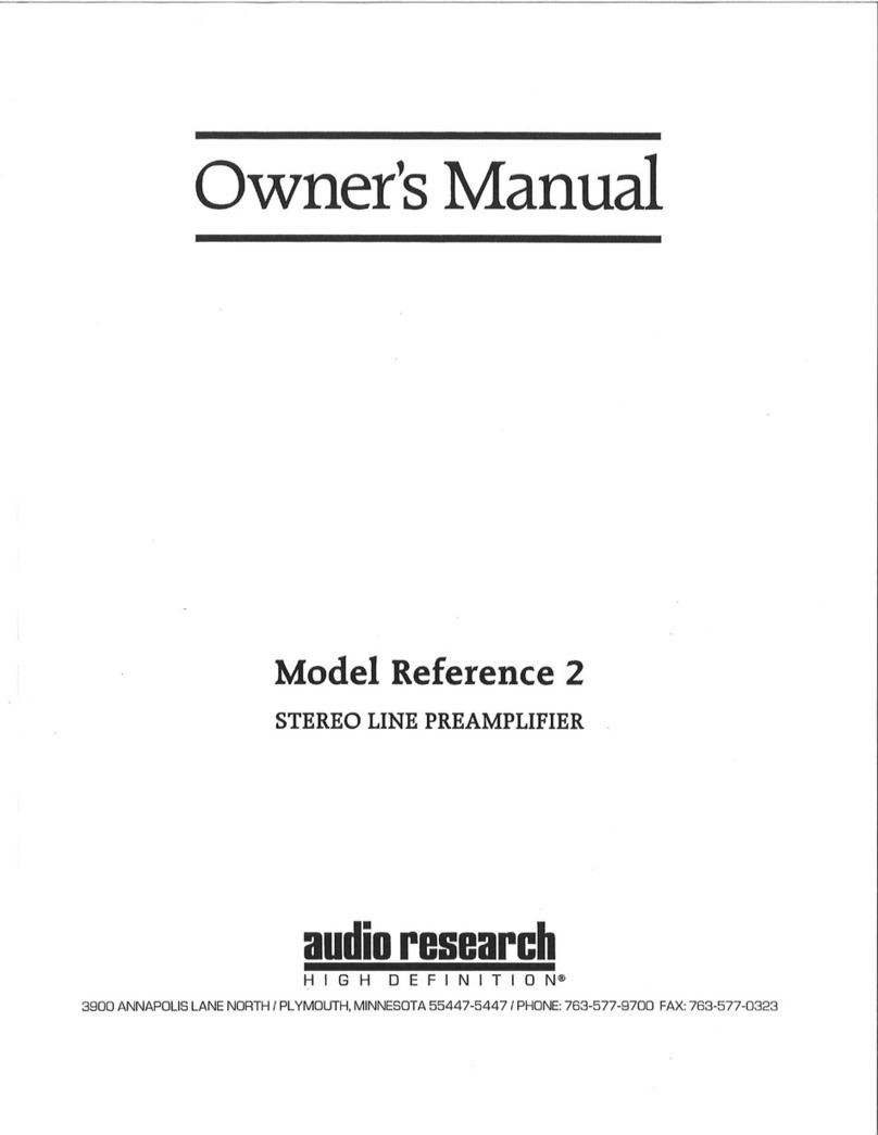 Audio Research Reference 2 owner's manual