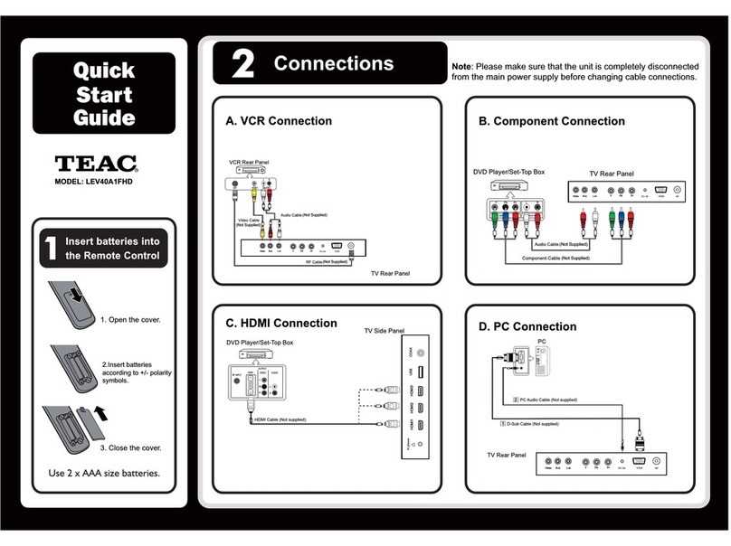 Teac LEV40A1FHD quick start guide