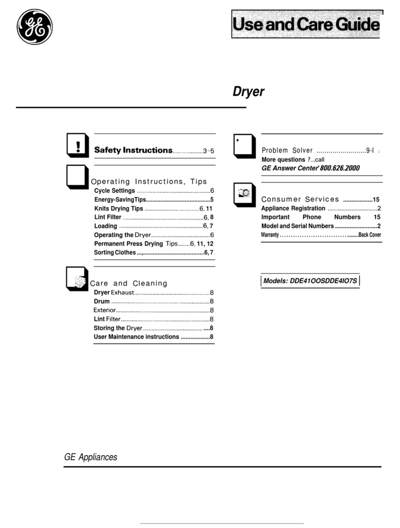 GE DDE4107S Use and care guide