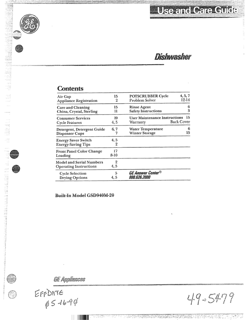 GE GSD940M-20 User manual