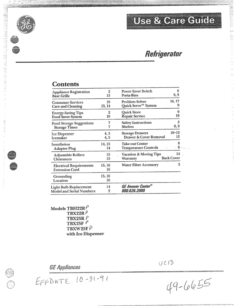 GE TBH22RP User manual
