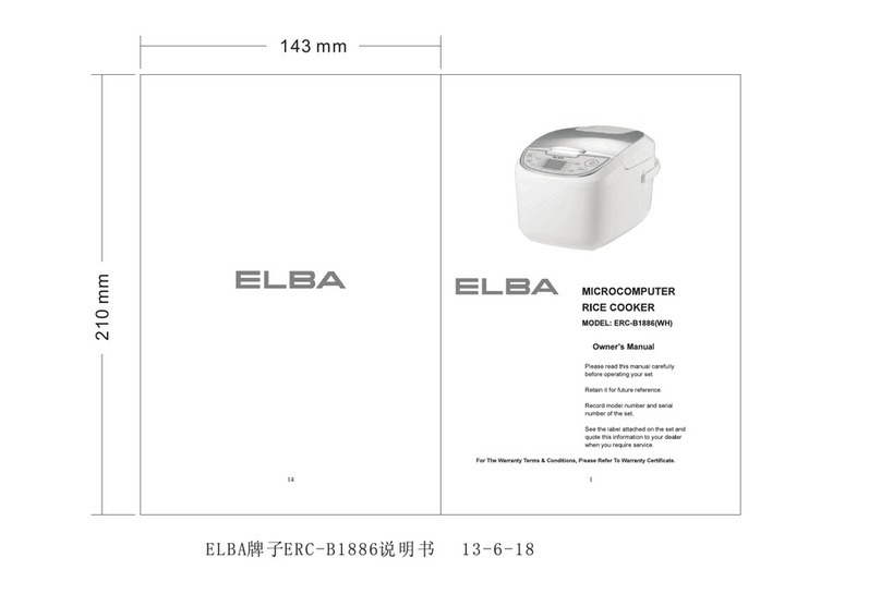 Elba ERC-B1886 owner's manual