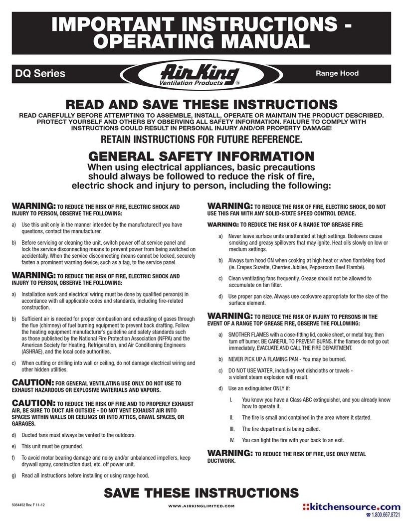 Air King DQ Series operating manual