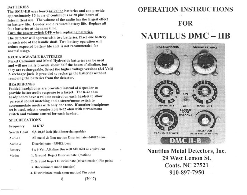Nautilus DMC-IIB Operation instructions