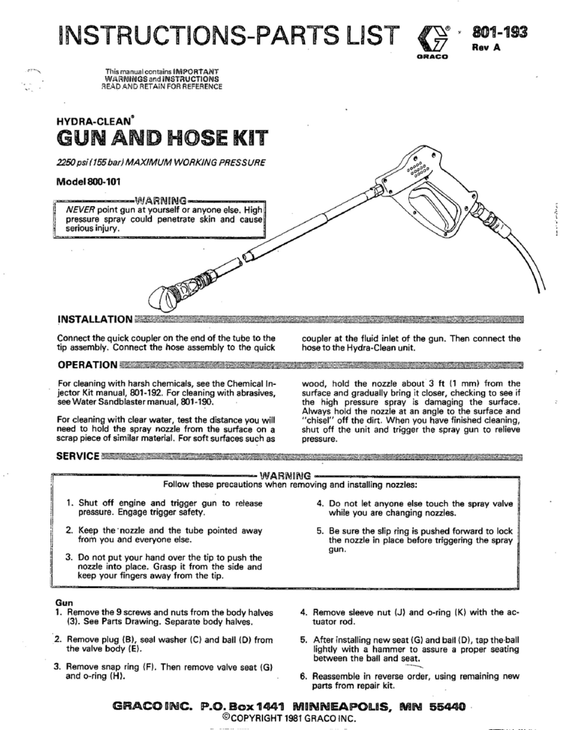 Graco Hydra-clean 800-101 Operation manual