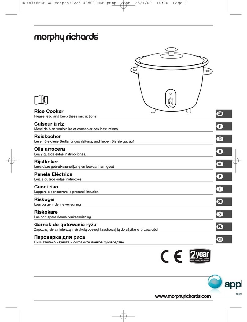 Morphy Richards RICE COOKER instructions