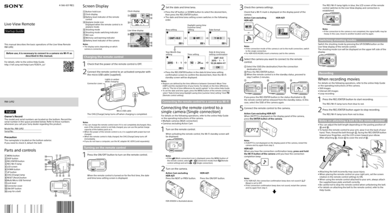 Sony RM-LVR2 Startup guide