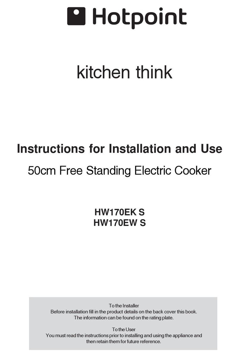 Hotpoint HW170EK Instructions for installation and use