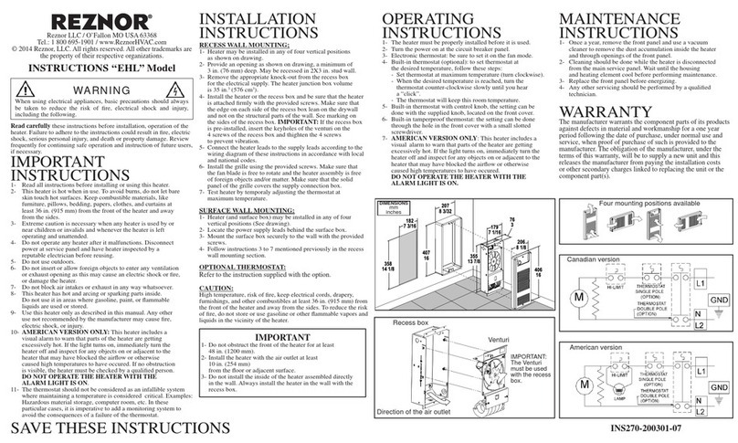 Reznor EHL instructions