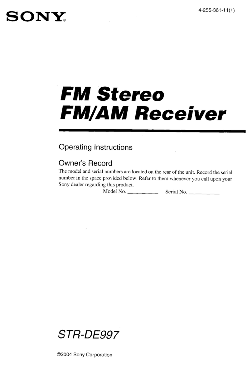 Sony STR-DE997 - Fm Stereo/fm-am Receiver User manual