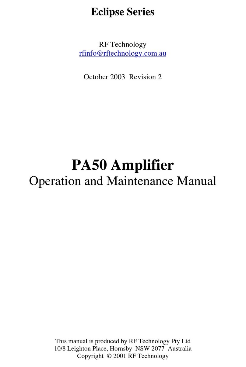 RF Technology Pa50 Eclipse Series User manual