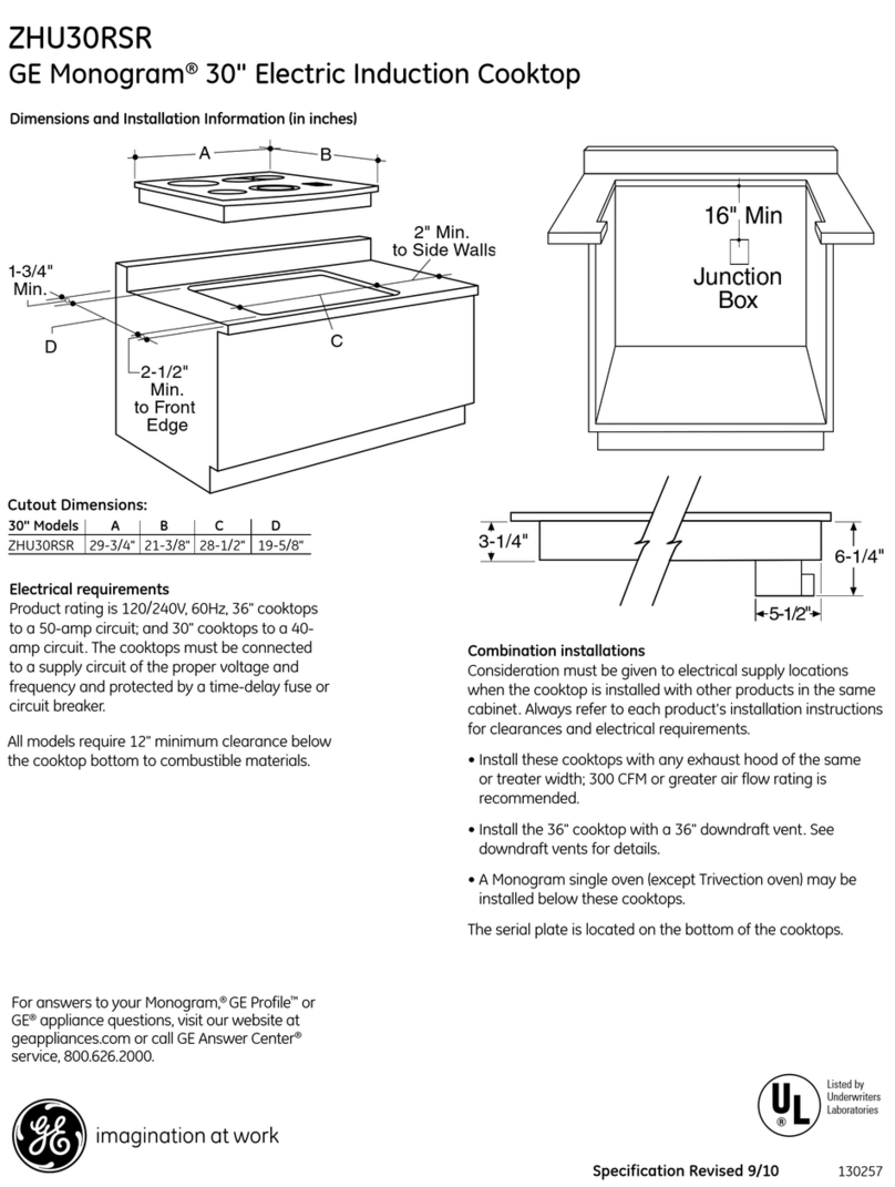 GE Monogram ZHU30RSR User instructions GE Monogram ZHU30RSR User instructions