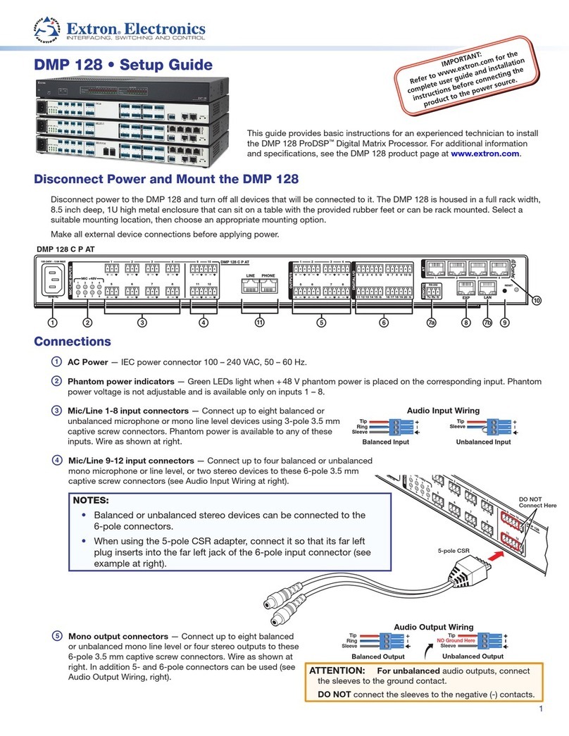 Extron electronics DMP 128 FlexPlus Setup guide Extron electronics DMP 128 FlexPlus Setup guide