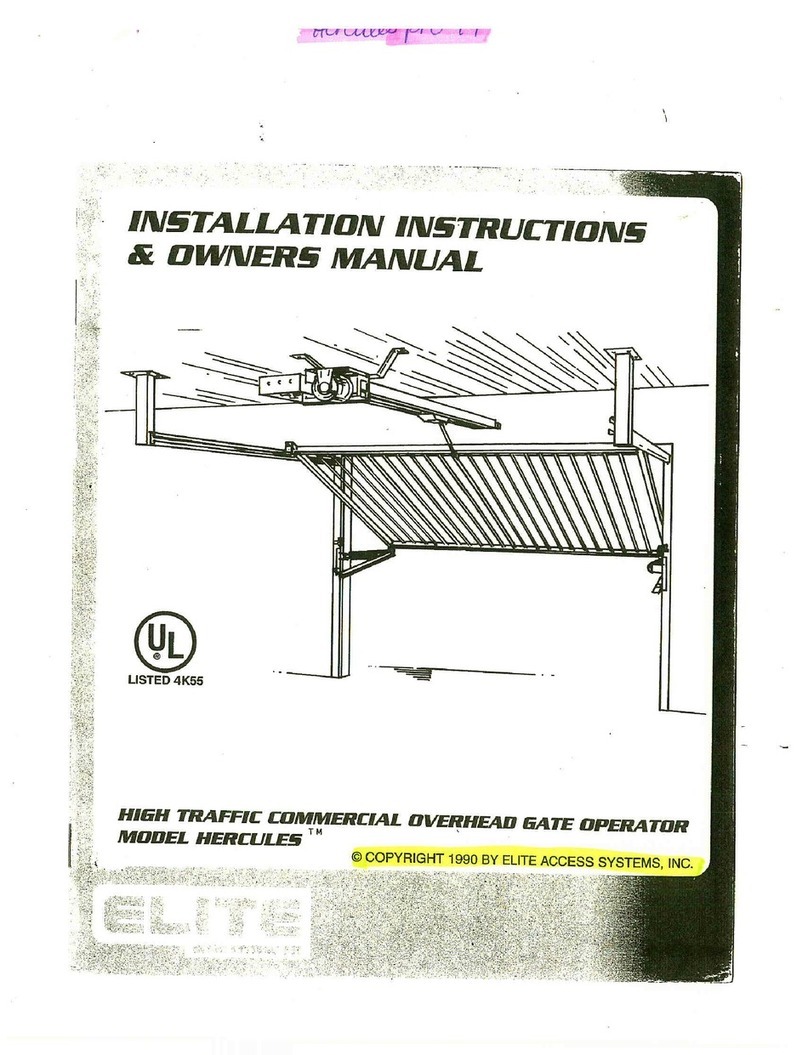 Elite access systems Hercules Installation instructions & owner's manual Elite access systems Hercules Installation instructions & owner's manual