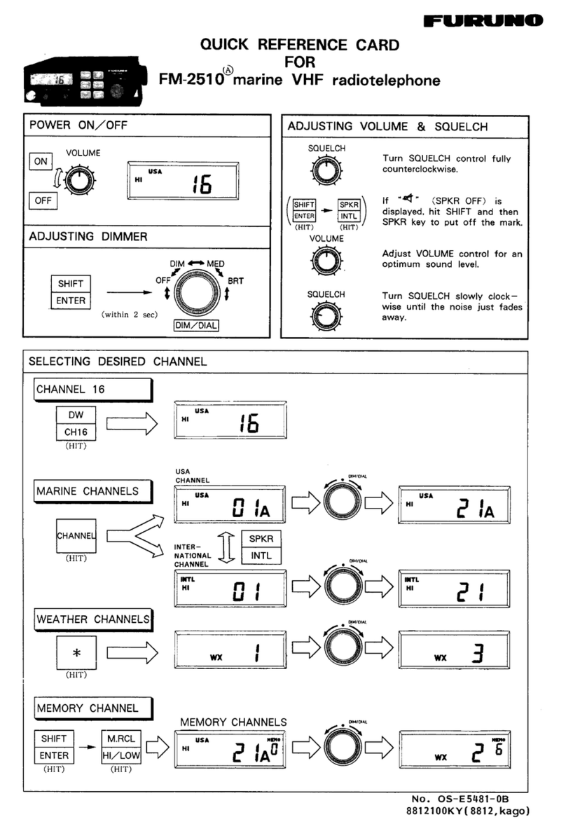 Furuno FM-2510 Quick reference card Furuno FM-2510 Quick reference card