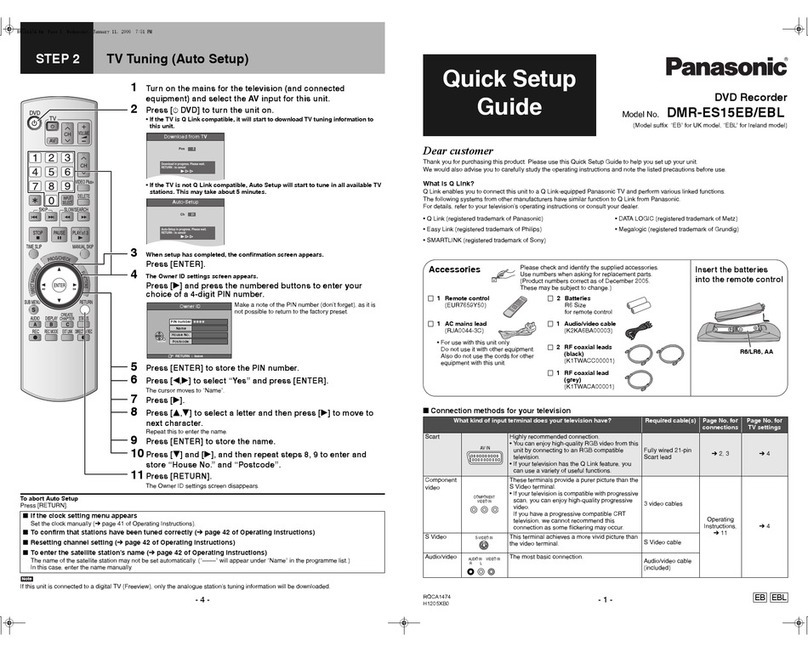 Panasonic Diga DMR-ES15EB User manual