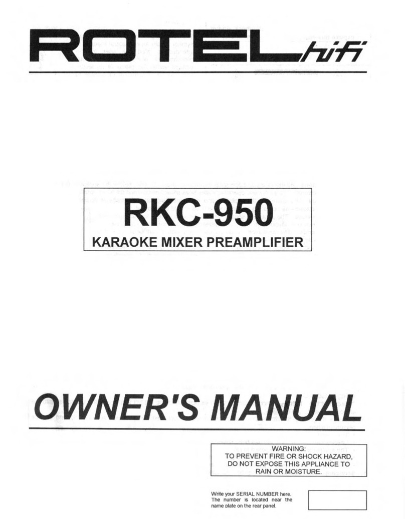 Rotel RKC-950 owner's manual