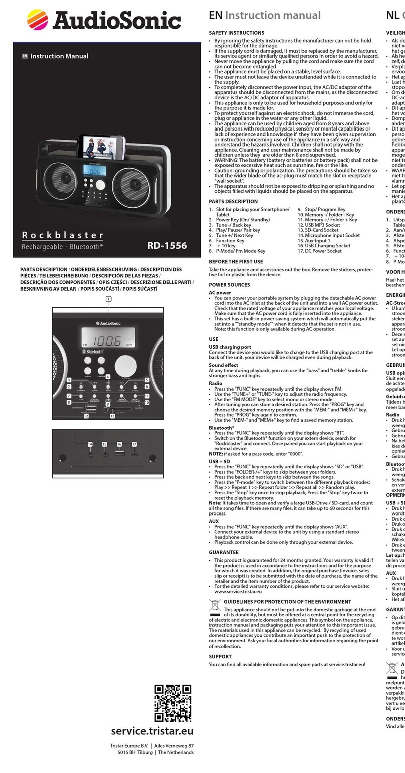AudioSonic RD-1556 User manual