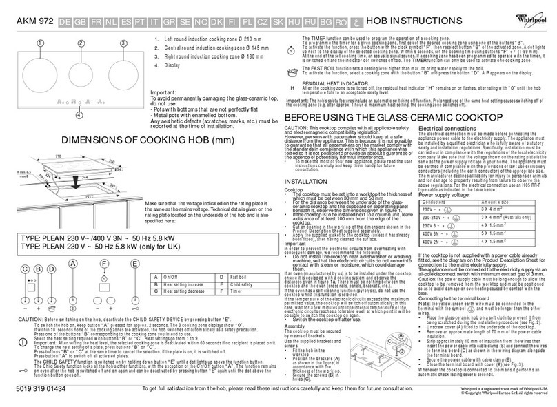 Whirlpool AKM 972 instructions
