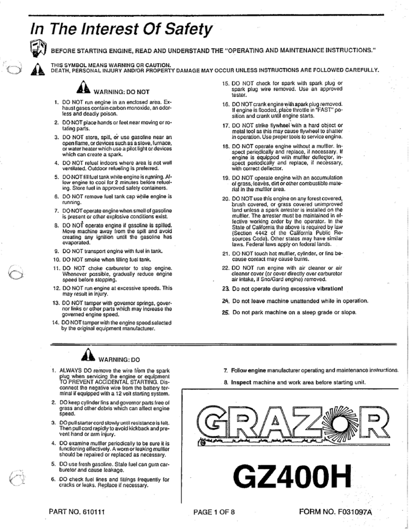 Billy Goat Grazor GZ400H Operator's manual