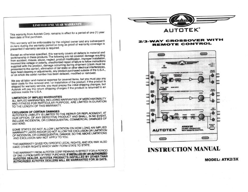 Autotek ATK2X User manual