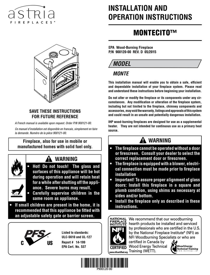 Astria montecito Installation and operator's manual