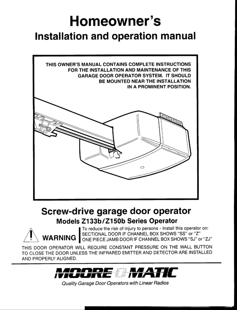 moore o matic Z133b Series Homeowner's installation and operating manual moore o matic Z133b Series Homeowner's installation and operating manual