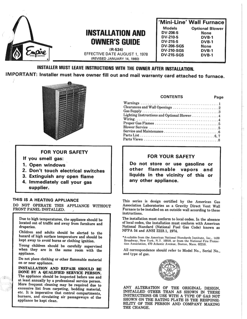 Empire Comfort Systems DV-206-5 Installation and owner's guide