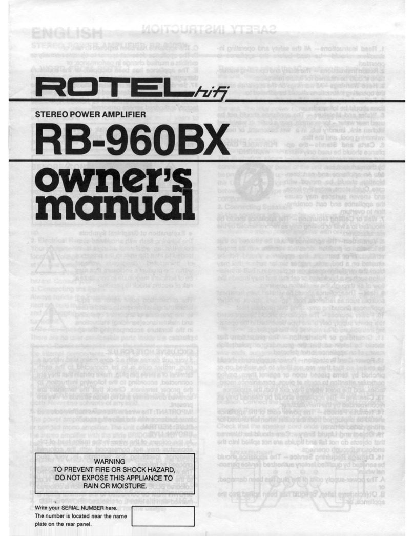 Rotel RB-960BX owner's manual