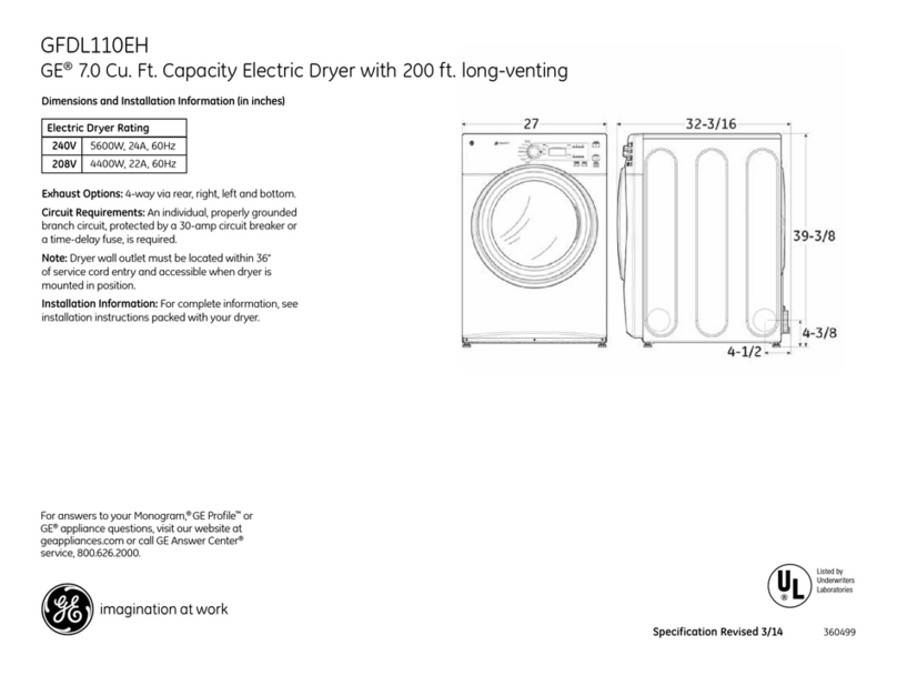 GE GFDL110EH Manual