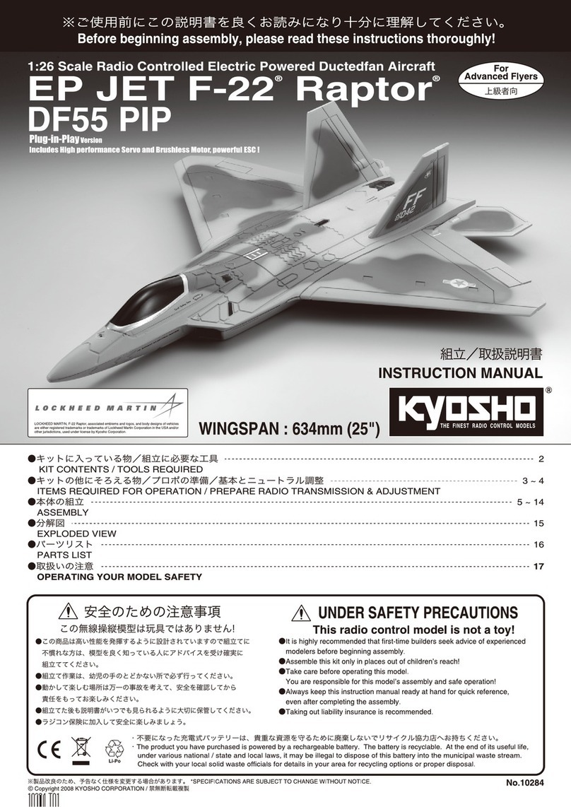 Kyosho EP JET F-22 Raptor DF55 PIP User manual Kyosho EP JET F-22 Raptor DF55 PIP User manual
