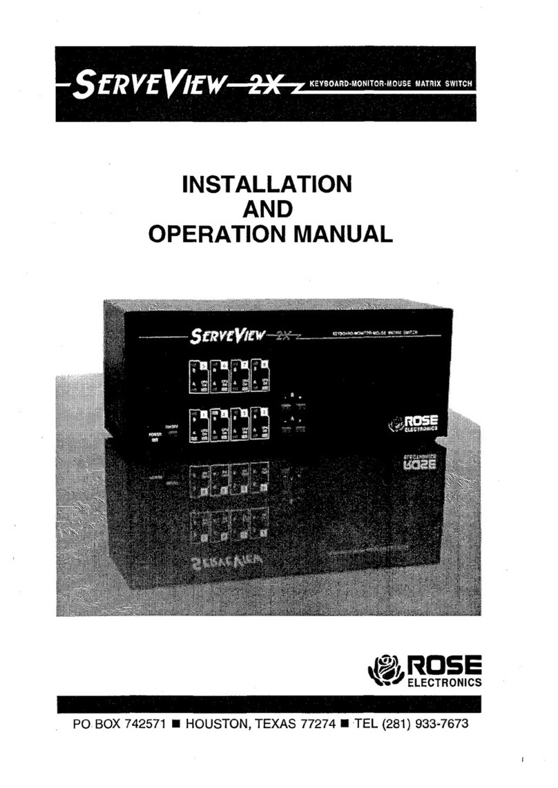 Rose electronics ServeView 2X Installation and operation manual