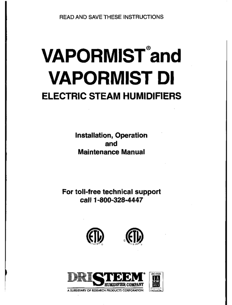 DriSteem VAPORMIST DI Installation, operation and maintenance manual DriSteem VAPORMIST DI Installation, operation and maintenance manual