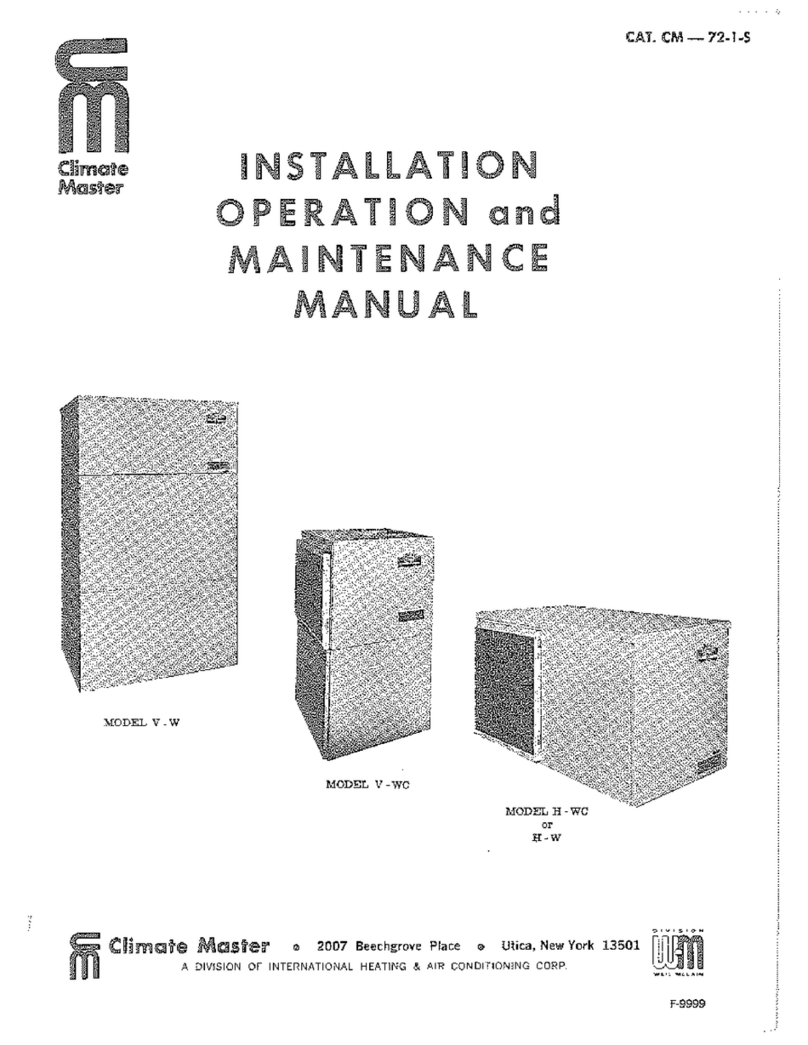 ClimateMaster V-W Installation, operation and maintenance instructions ClimateMaster V-W Installation, operation and maintenance instructions