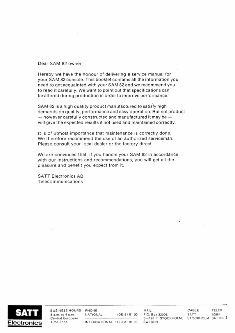 SATT Electronics SAM 82 Service manual