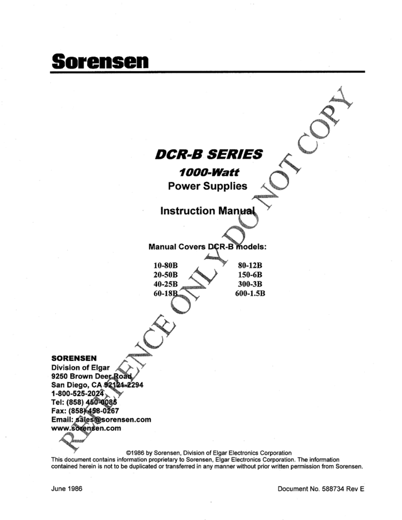 Sorensen DCR 10-80B User manual