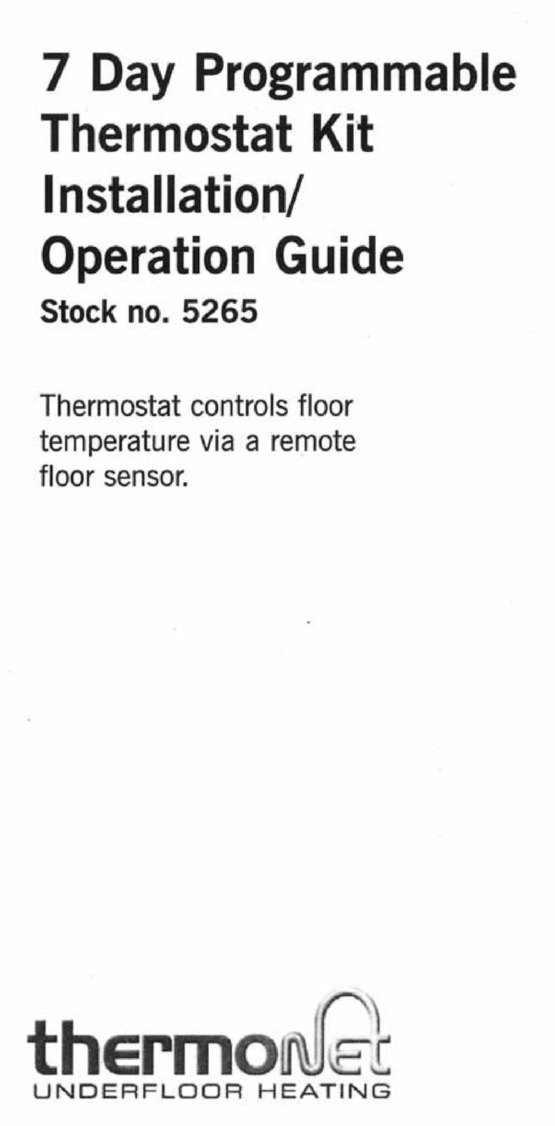 Thermonet 5265 Installation & operation guide