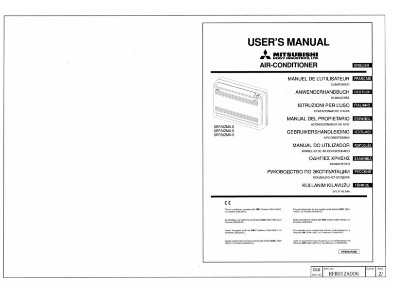 Mitsubishi Heavy Industries SRF25ZMX-S User manual Mitsubishi Heavy Industries SRF25ZMX-S User manual