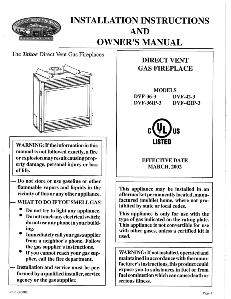 Empire Comfort Systems DVF-36-3 Installation instructions and owner's manual