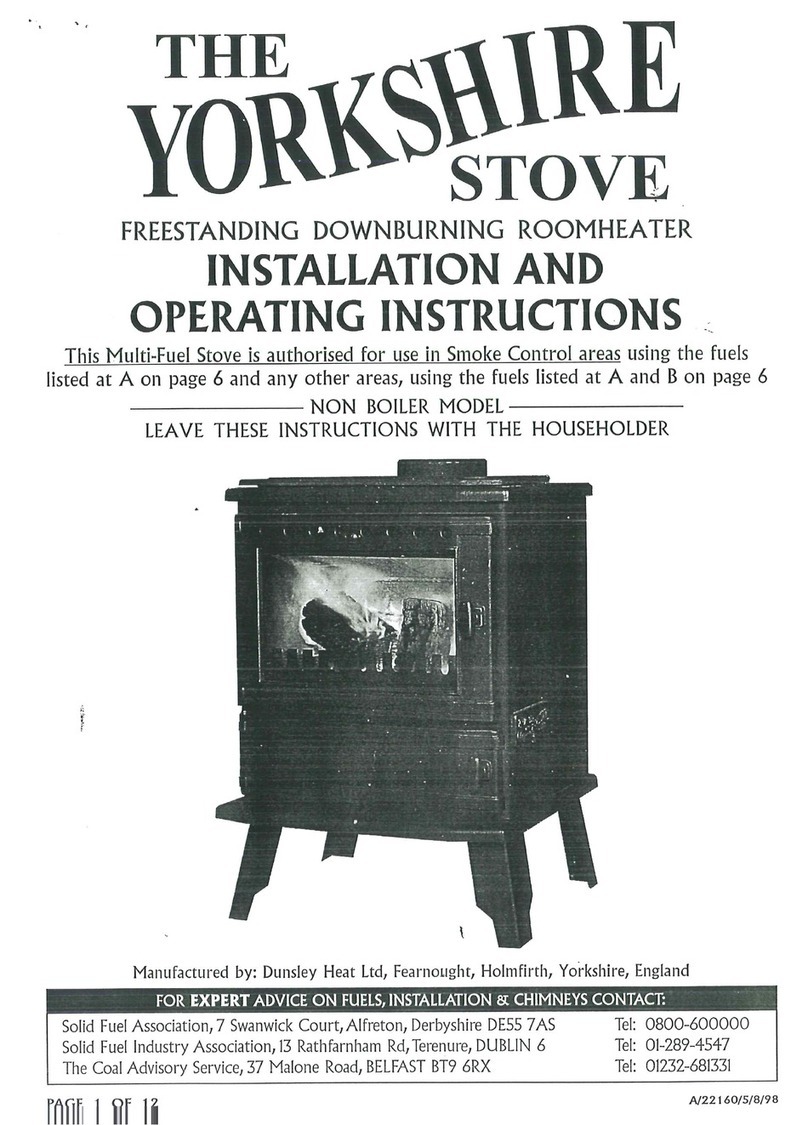 Dunsley Heat The Yorkshire Stove Installation and operating instructions