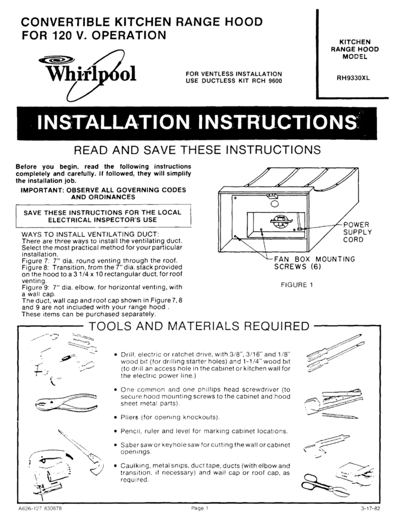 Whirlpool RH9330XL installation instructions